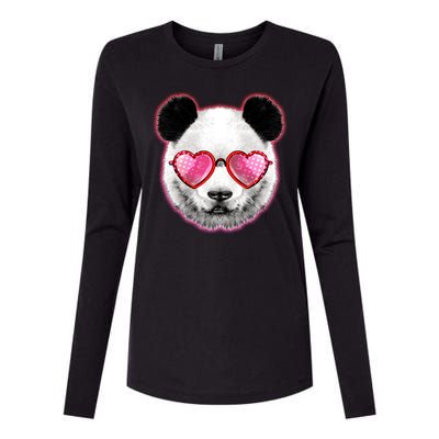 Valentine Panda Love Shades Womens Cotton Relaxed Long Sleeve T-Shirt