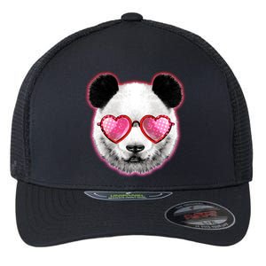 Valentine Panda Love Shades Flexfit Unipanel Trucker Cap