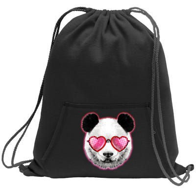 Valentine Panda Love Shades Sweatshirt Cinch Pack Bag