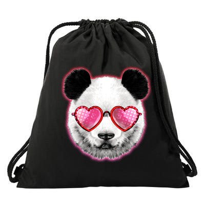 Valentine Panda Love Shades Drawstring Bag