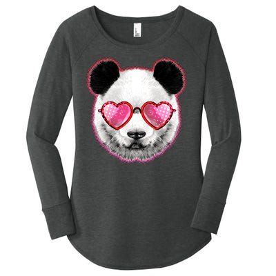 Valentine Panda Love Shades Women's Perfect Tri Tunic Long Sleeve Shirt