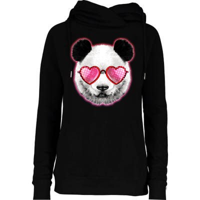 Valentine Panda Love Shades Womens Funnel Neck Pullover Hood