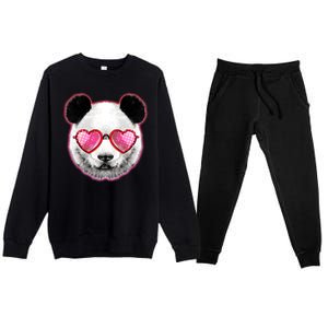 Valentine Panda Love Shades Premium Crewneck Sweatsuit Set