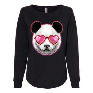 Valentine Panda Love Shades Womens California Wash Sweatshirt