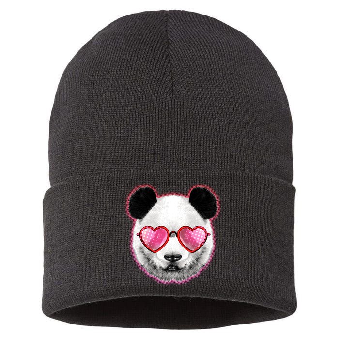 Valentine Panda Love Shades Sustainable Knit Beanie