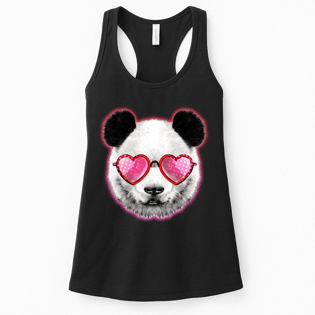 Valentine Panda Love Shades Womens Tank Top