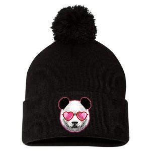 Valentine Panda Love Shades Pom Pom 12in Knit Beanie