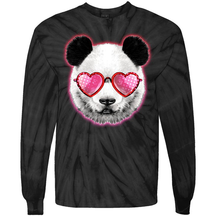 Valentine Panda Love Shades Tie-Dye Long Sleeve Shirt