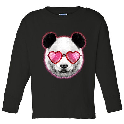 Valentine Panda Love Shades Toddler Long Sleeve Shirt