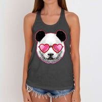 Valentine Panda Love Shades Women's Knotted Racerback Tank