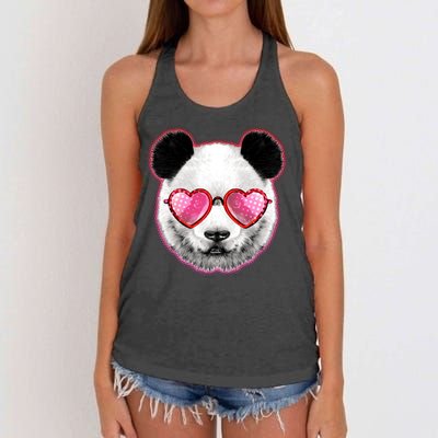 Valentine Panda Love Shades Women's Knotted Racerback Tank