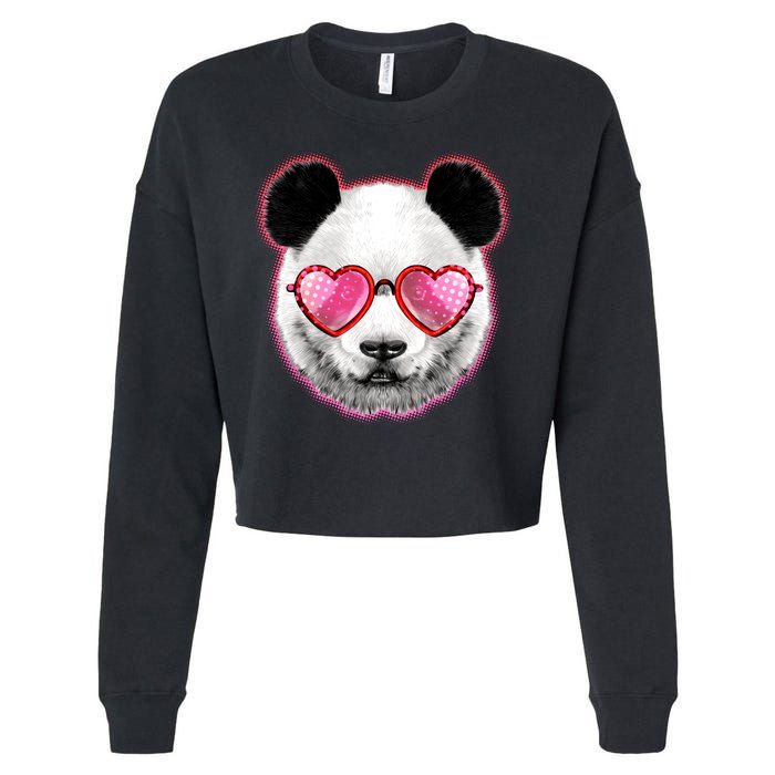 Valentine Panda Love Shades Cropped Pullover Crew