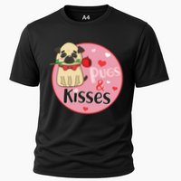Valentine Pug And Kisses Cooling Performance Crew T-Shirt