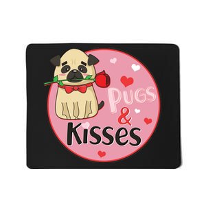 Valentine Pug And Kisses Mousepad