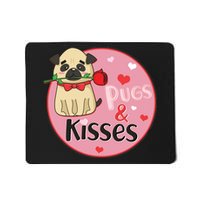 Valentine Pug And Kisses Mousepad