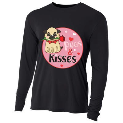 Valentine Pug And Kisses Cooling Performance Long Sleeve Crew