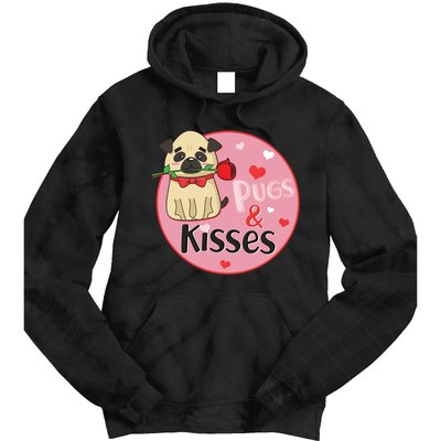 Valentine Pug And Kisses Tie Dye Hoodie