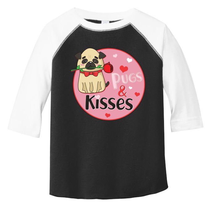 Valentine Pug And Kisses Toddler Fine Jersey T-Shirt