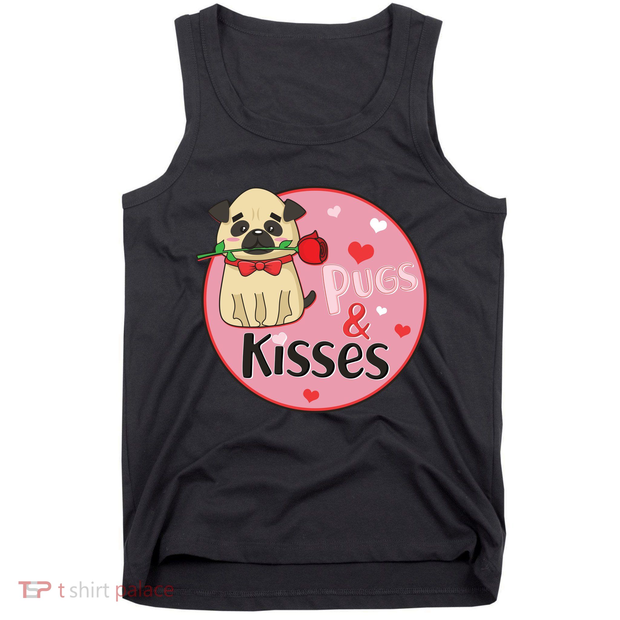 Valentine Pug And Kisses Tank Top