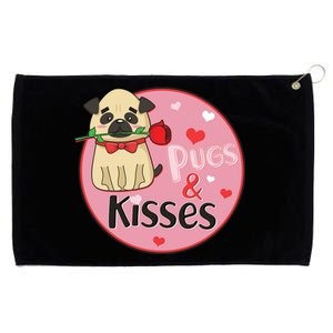 Valentine Pug And Kisses Grommeted Golf Towel