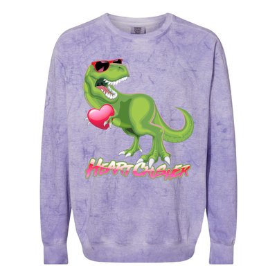 Valentine T-Rex Heart Crusher Colorblast Crewneck Sweatshirt