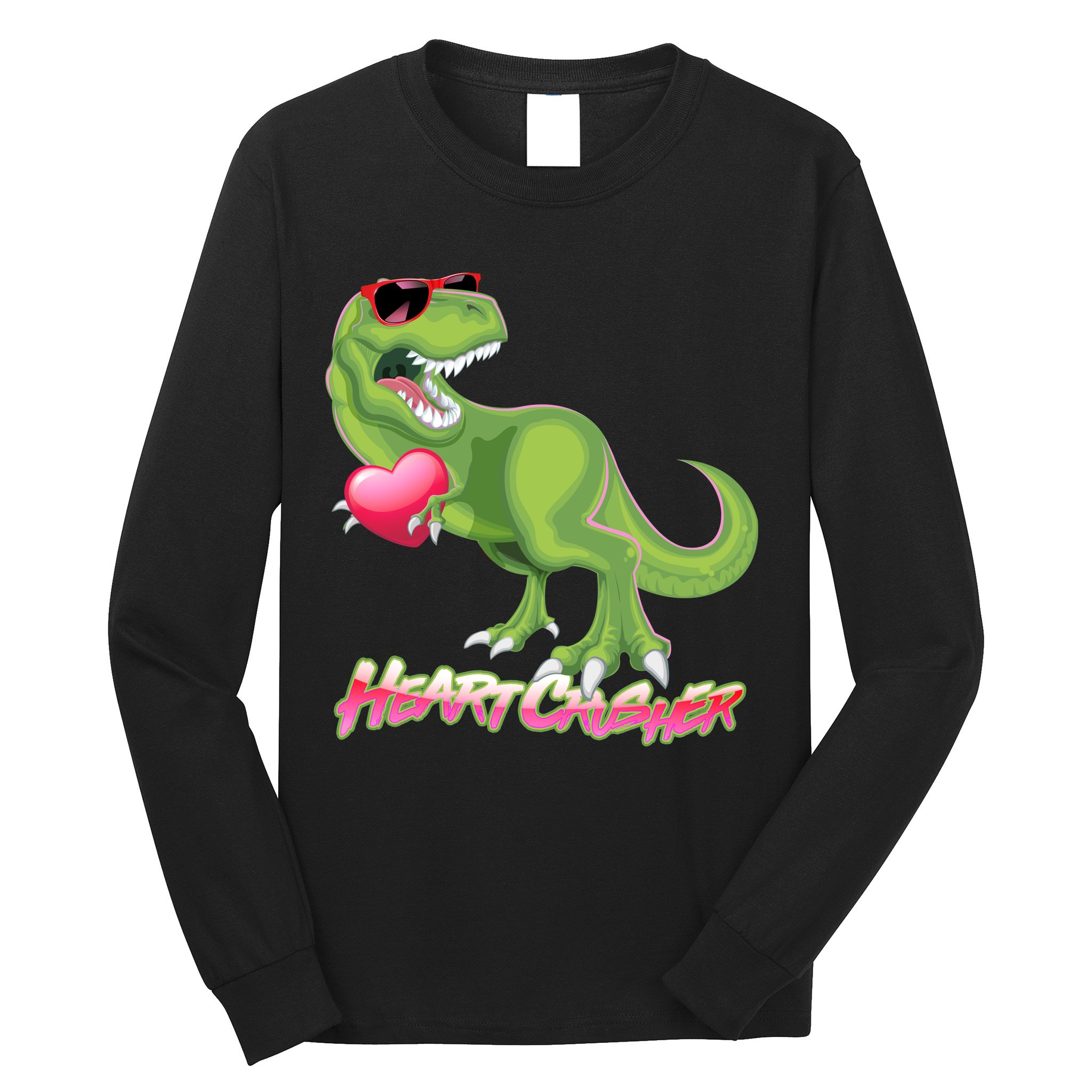 Valentine T-Rex Heart Crusher Long Sleeve Shirt