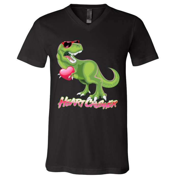 Valentine T-Rex Heart Crusher V-Neck T-Shirt