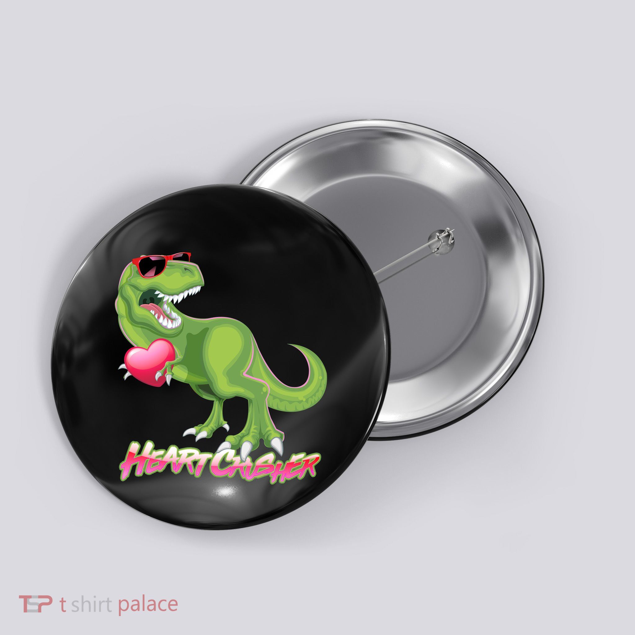 Valentine T-Rex Heart Crusher Button