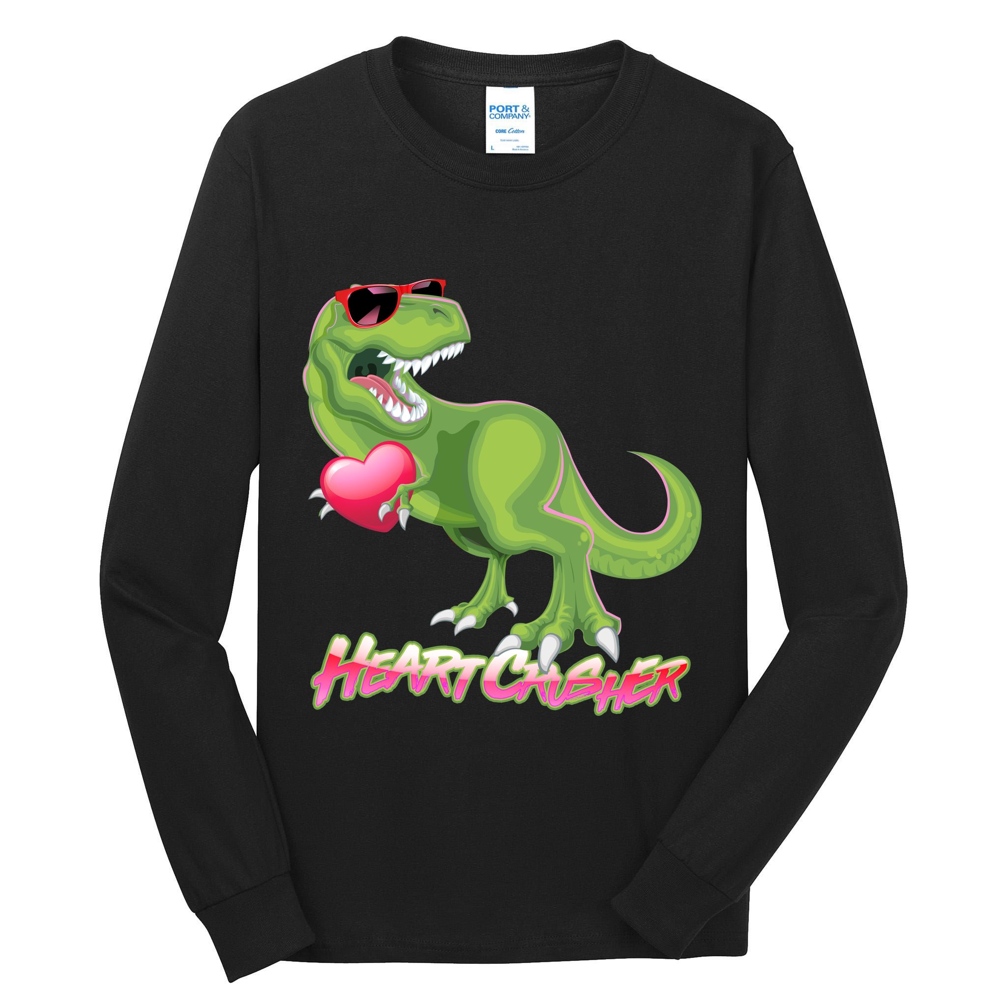 Valentine T-Rex Heart Crusher Tall Long Sleeve T-Shirt