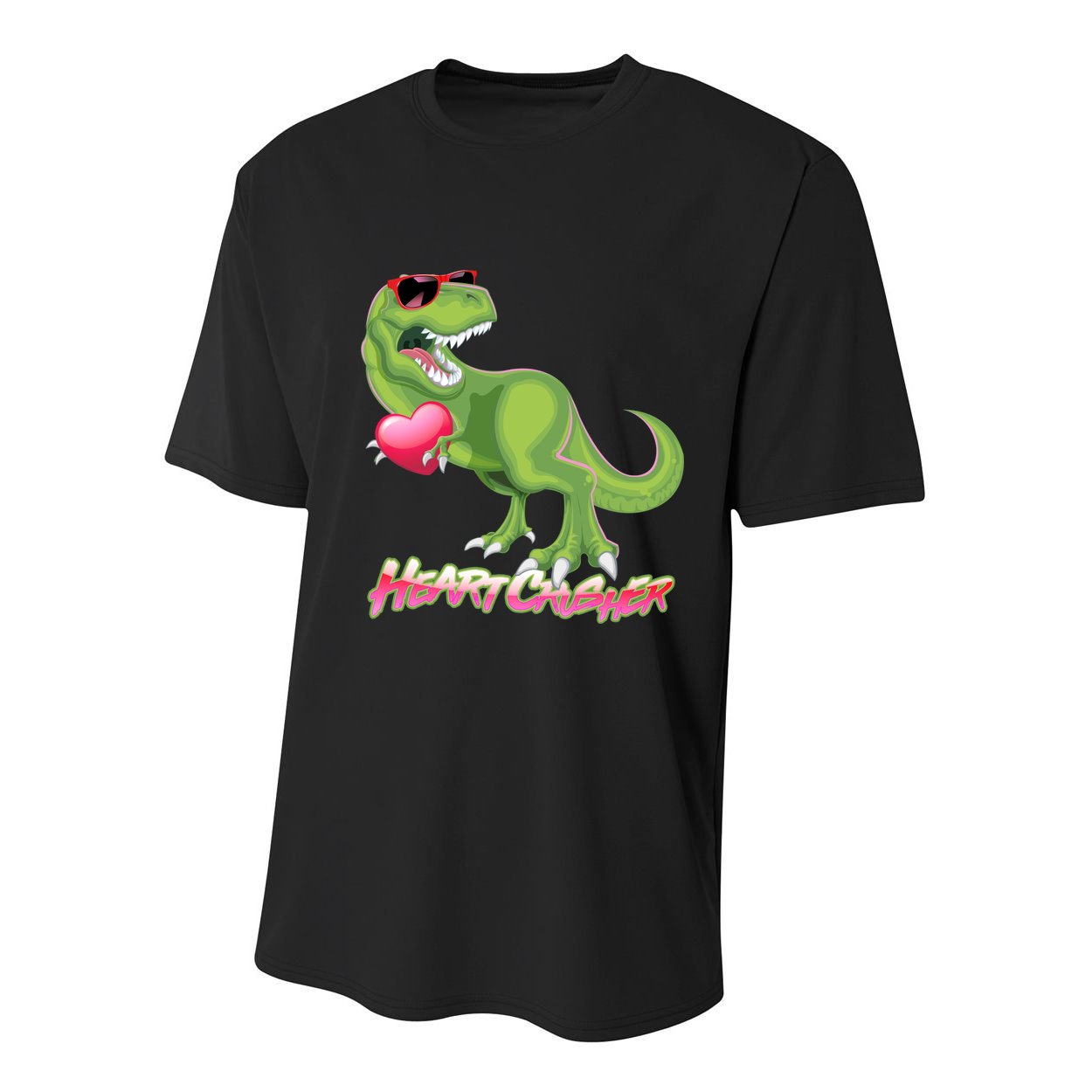 Valentine T-Rex Heart Crusher Youth Performance Sprint T-Shirt