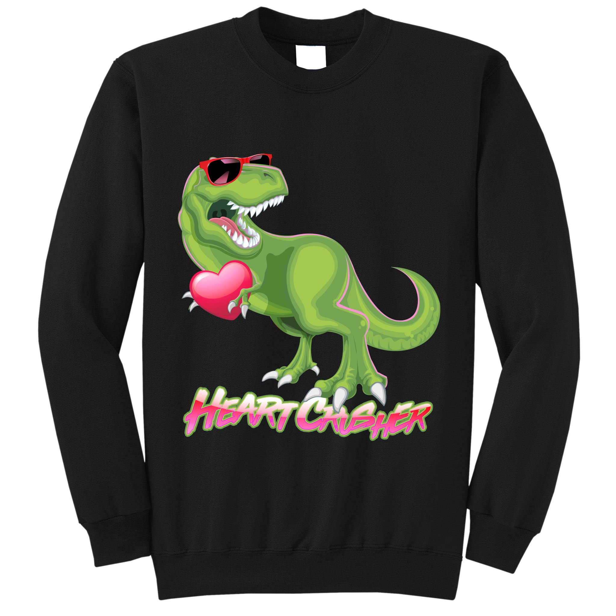 Valentine T-Rex Heart Crusher Tall Sweatshirt