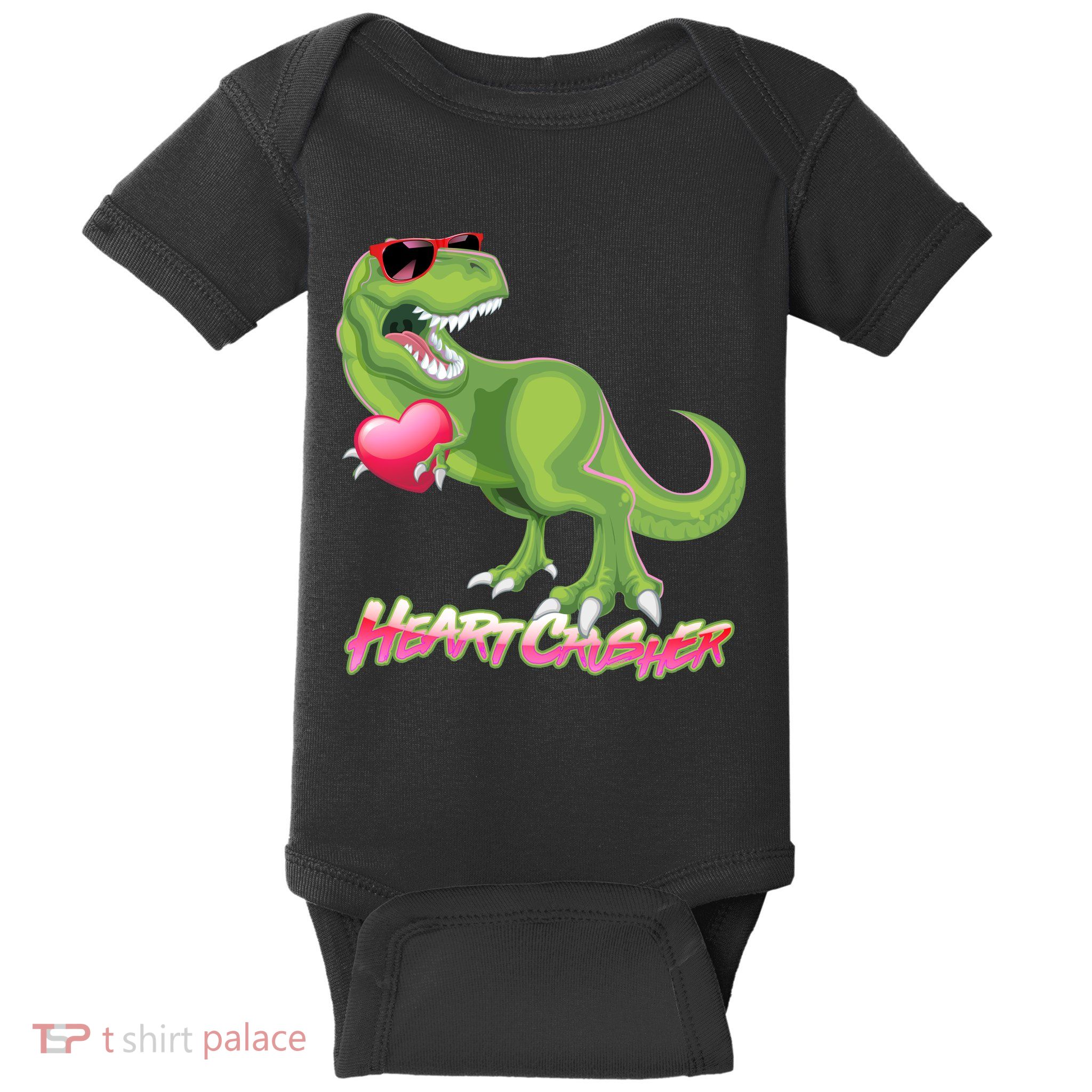 Valentine T-Rex Heart Crusher Baby Bodysuit