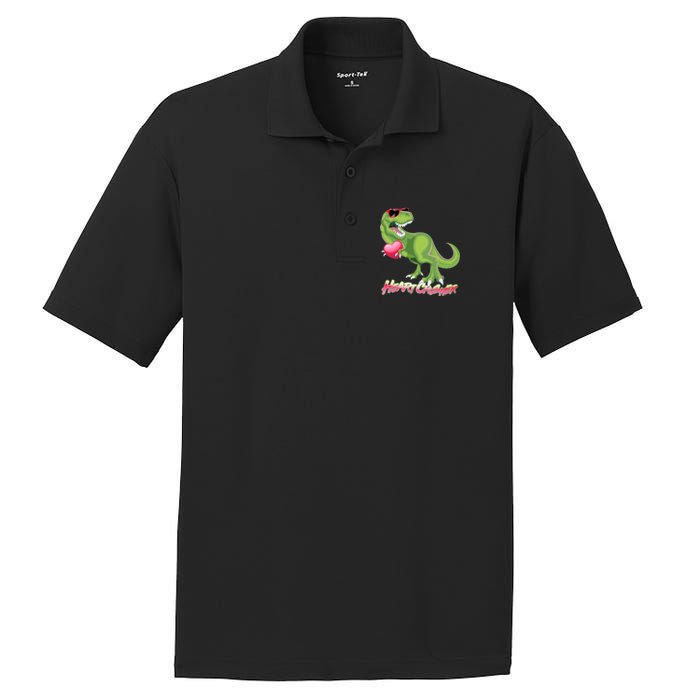 Valentine T-Rex Heart Crusher PosiCharge RacerMesh Polo