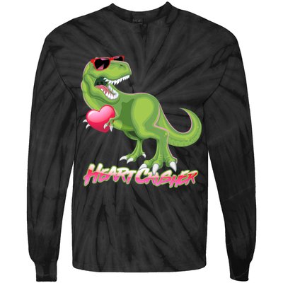 Valentine T-Rex Heart Crusher Tie-Dye Long Sleeve Shirt
