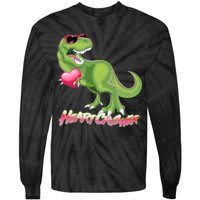 Valentine T-Rex Heart Crusher Tie-Dye Long Sleeve Shirt