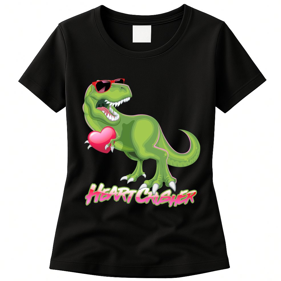 Valentine T-Rex Heart Crusher Womens T-Shirt
