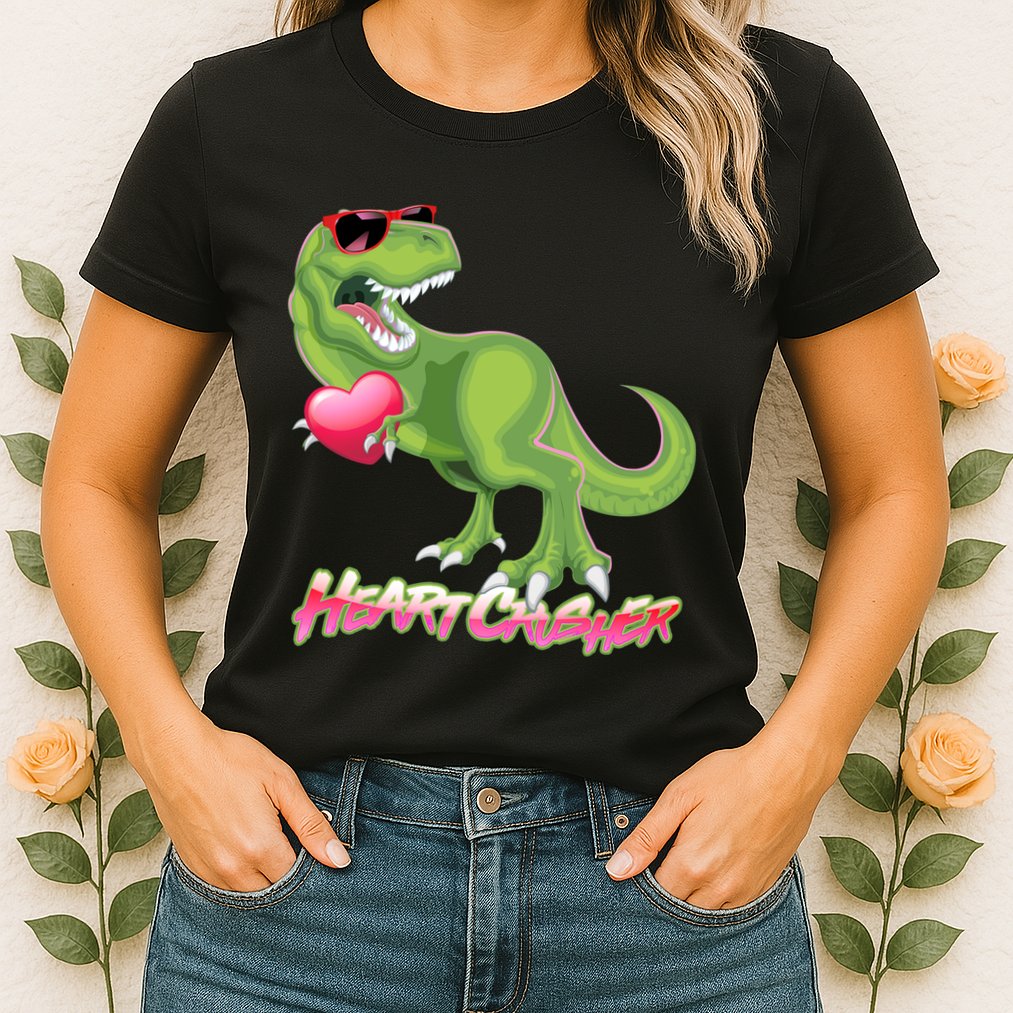Valentine T-Rex Heart Crusher Womens T-Shirt
