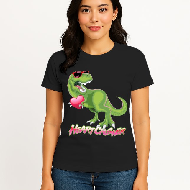 Valentine T-Rex Heart Crusher Womens T-Shirt