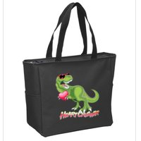Valentine T-Rex Heart Crusher Zip Tote Bag