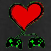Valentine Video Game Controllers Heart Garment-Dyed Fleece Hoodie