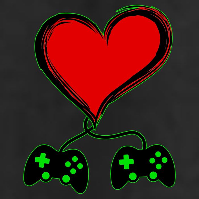 Valentine Video Game Controllers Heart Garment-Dyed Fleece Hoodie