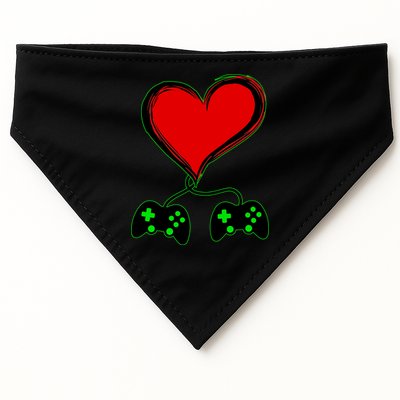 Valentine Video Game Controllers Heart USA-Made Doggie Bandana