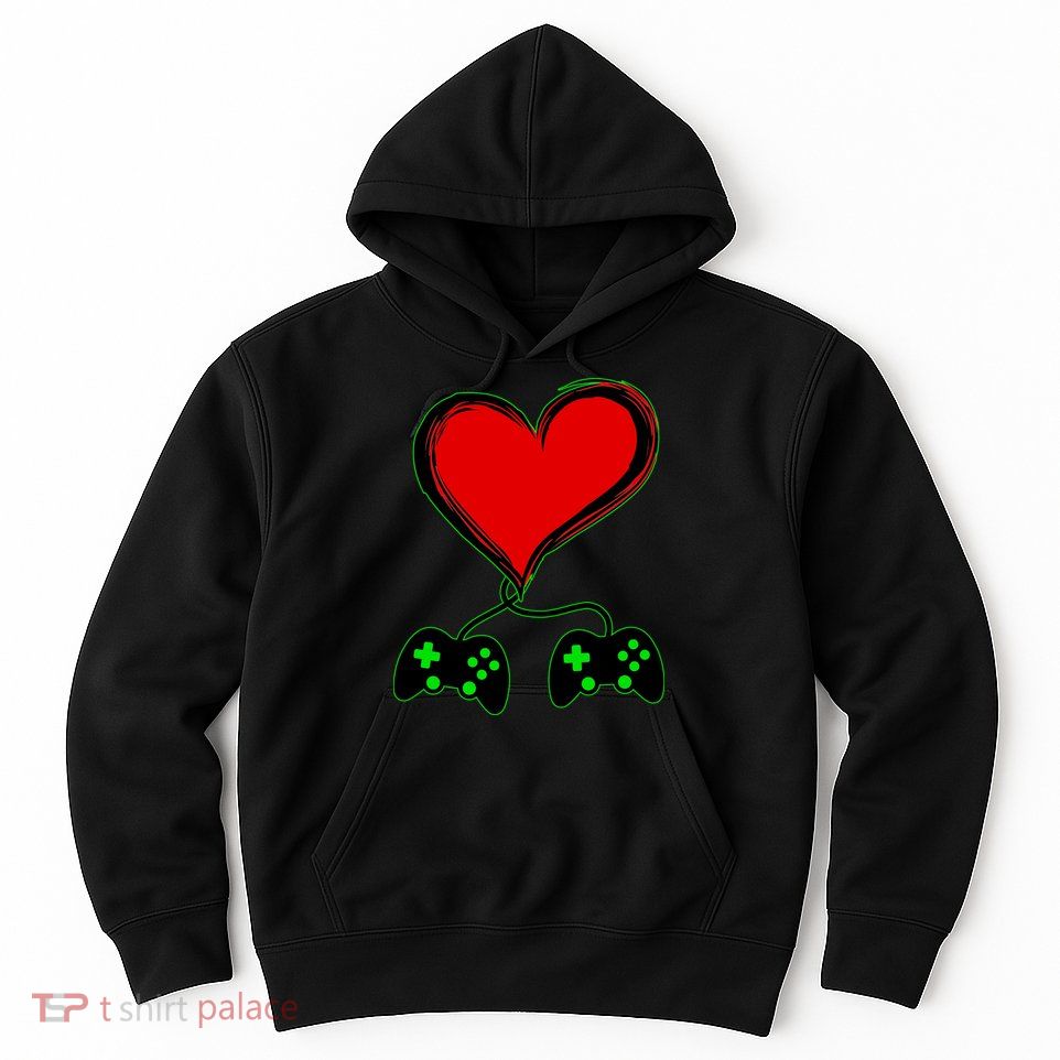 Valentine Video Game Controllers Heart Hoodie