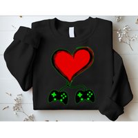 Valentine Video Game Controllers Heart Sweatshirt