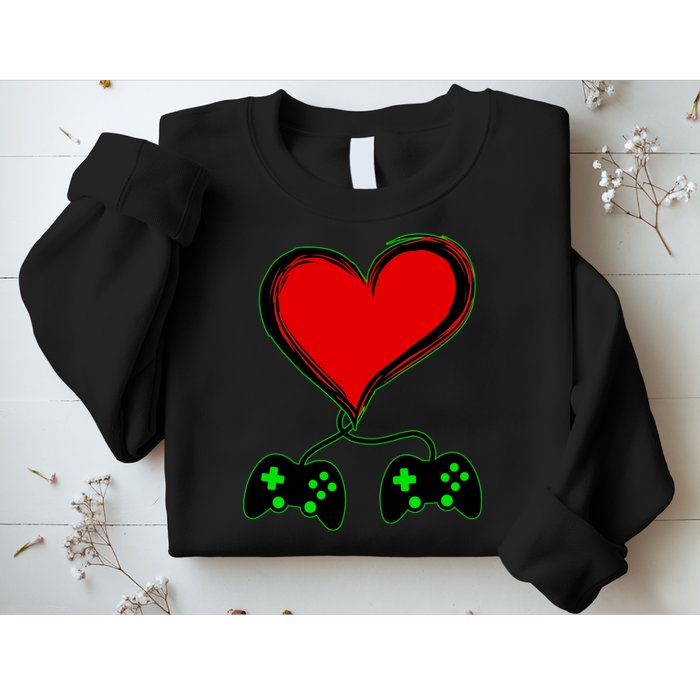 Valentine Video Game Controllers Heart Sweatshirt