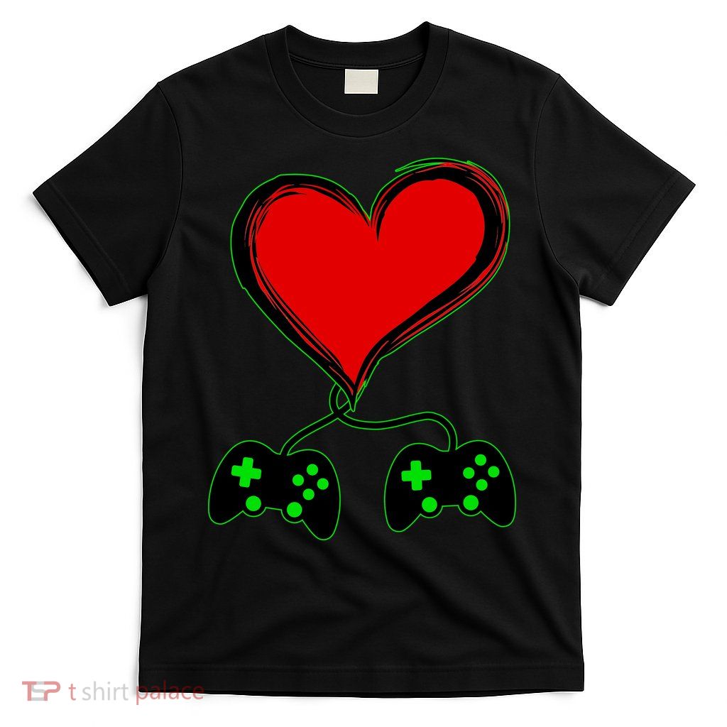 Valentine Video Game Controllers Heart T-Shirt