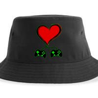 Valentine Video Game Controllers Heart Sustainable Bucket Hat