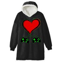 Valentine Video Game Controllers Heart Hooded Wearable Blanket