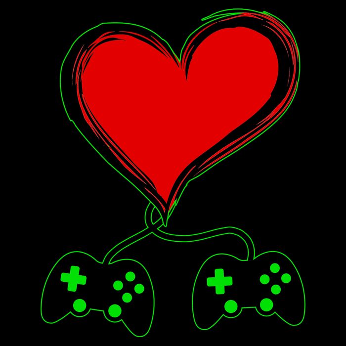 Valentine Video Game Controllers Heart 7-Panel Snapback Hat