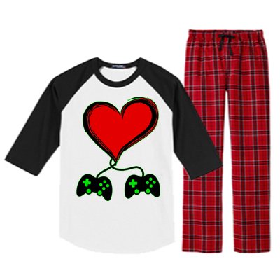 Valentine Video Game Controllers Heart Raglan Sleeve Pajama Set